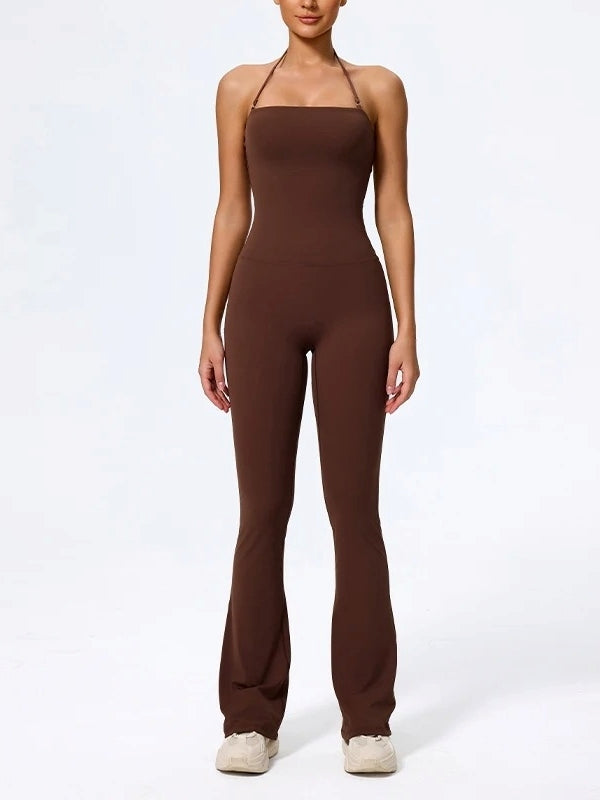 Combinaison Sport Femme  Évasé Sculptant marron