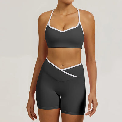 Ensemble Fitness Femme – Soutien-Gorge Short Gainant Noir