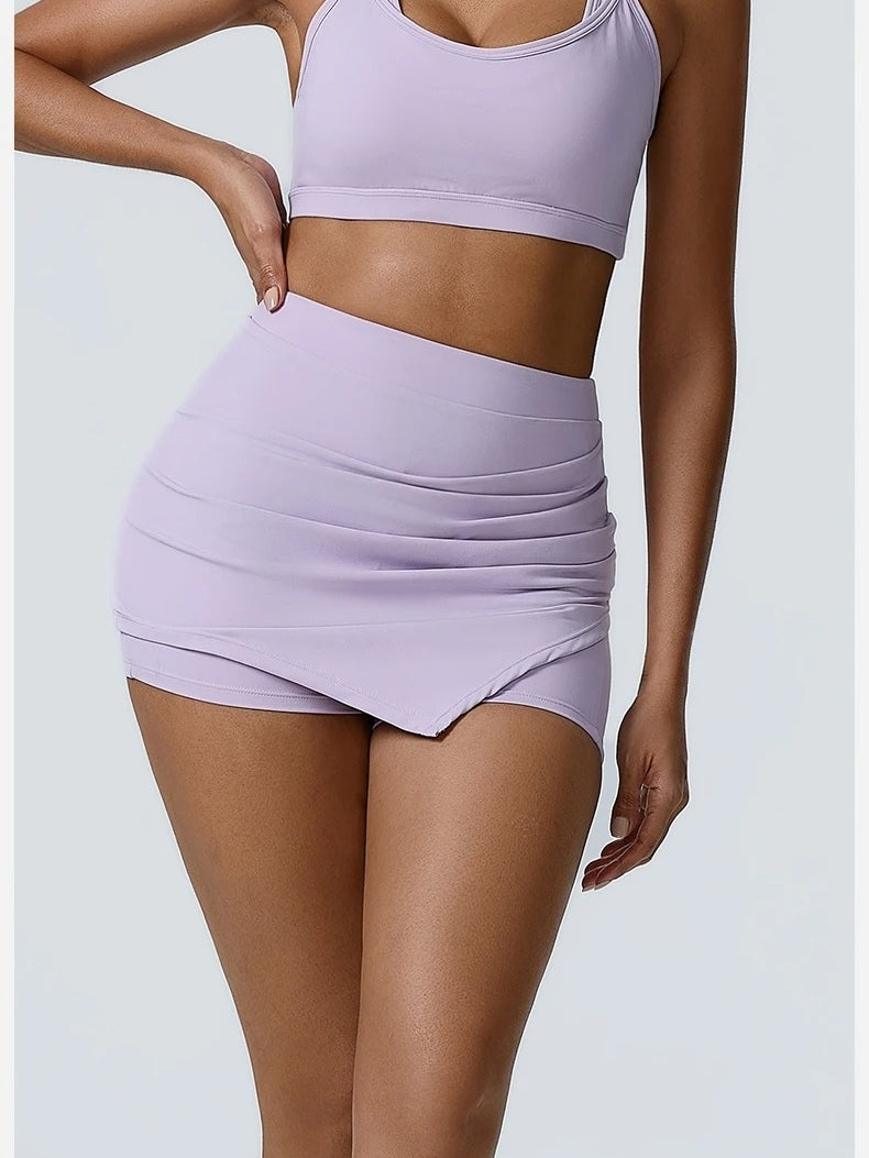 Jupe Short Fitness Femme, violet, vue de face