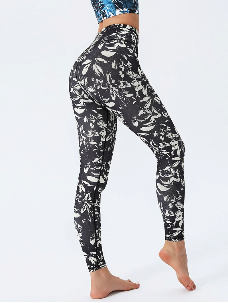 Legging Sport Noir Floral