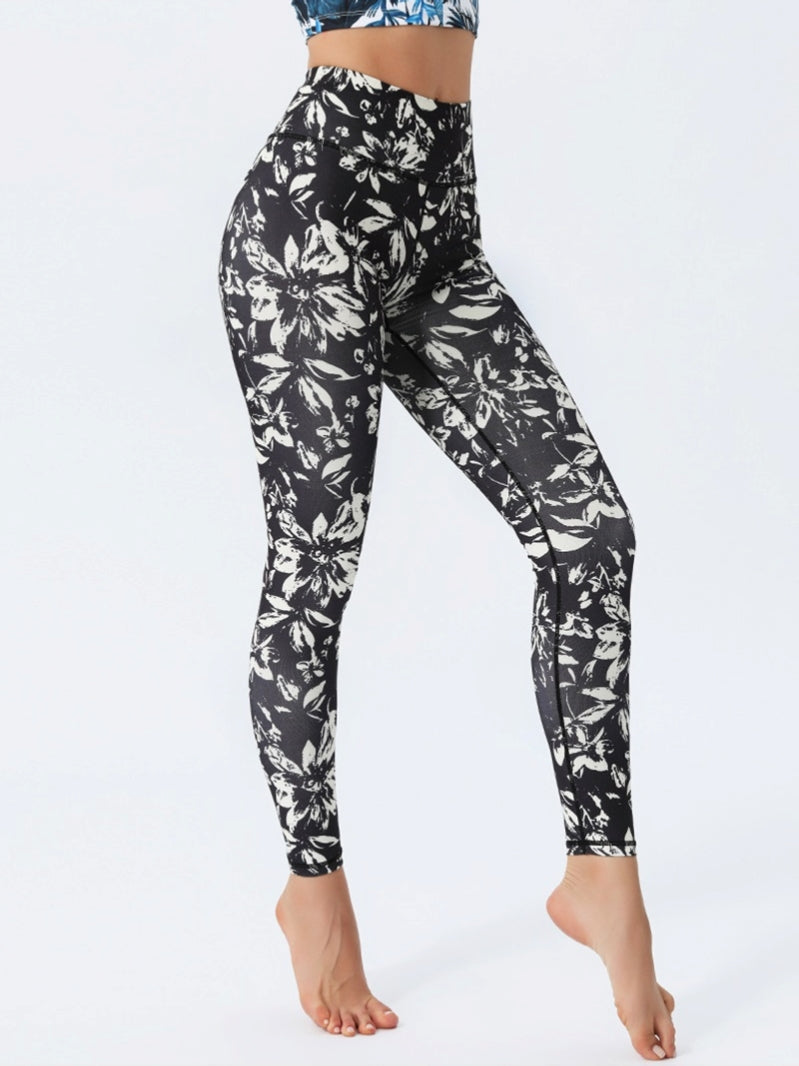 Legging Sport Noir Floral
