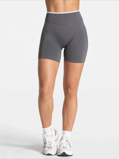Short Sport Femme Ventre Plat Push Up Gris foncé, vue de face