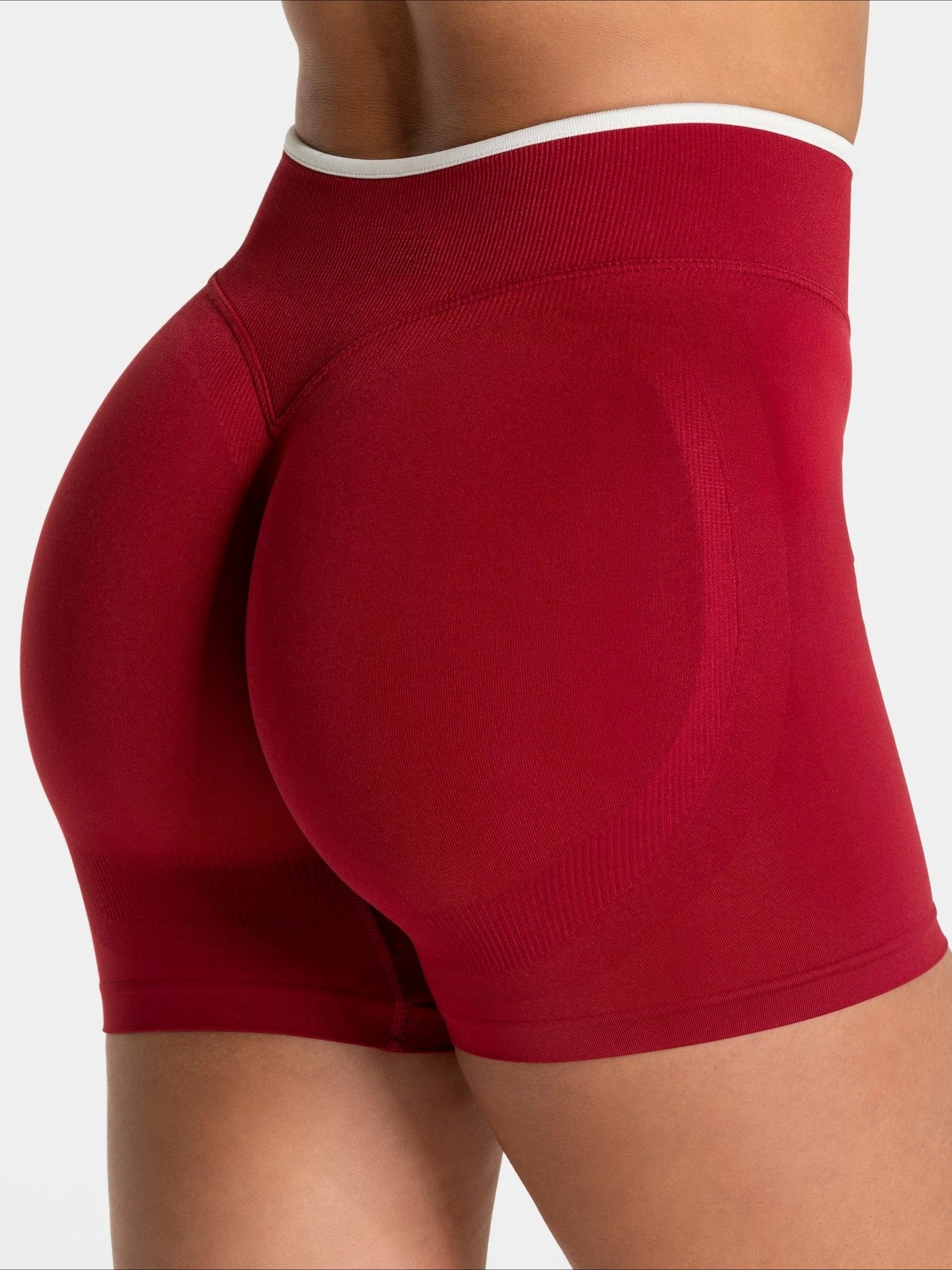 Short Sport Femme Ventre Plat Push Up rouge, vue de dos