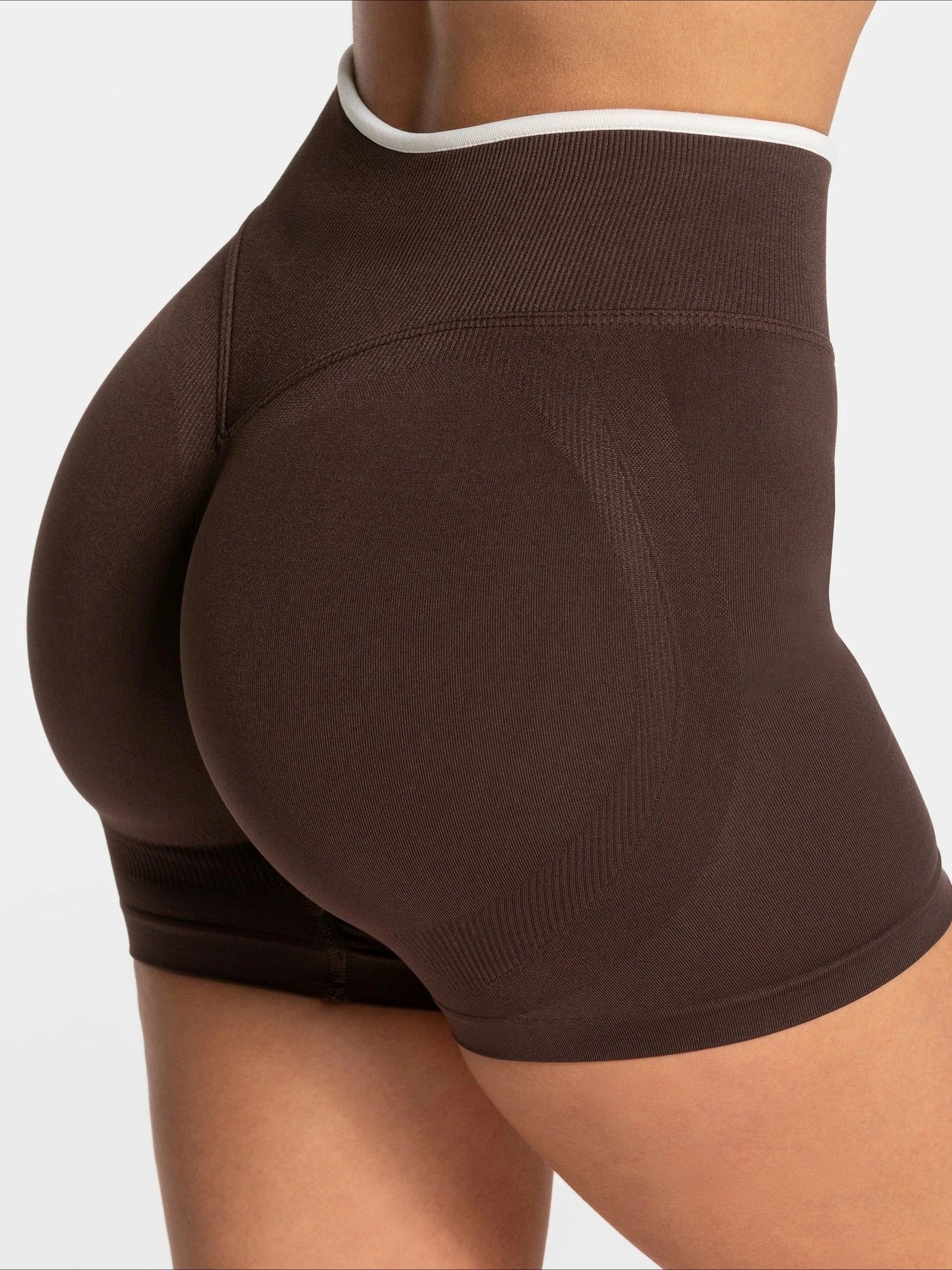 Short Sport Femme Ventre Plat Push Up marron, vue de dos