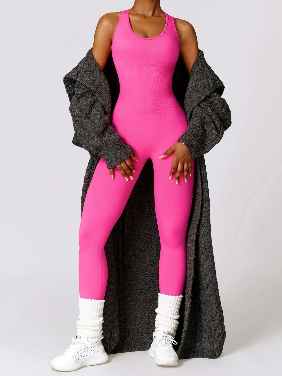 Ranrann Body De Sport Femme Collant Combinaison Sans Manche/Manche