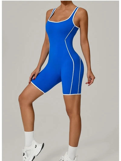 CombiShort sport stretch femme coloris bleu vif