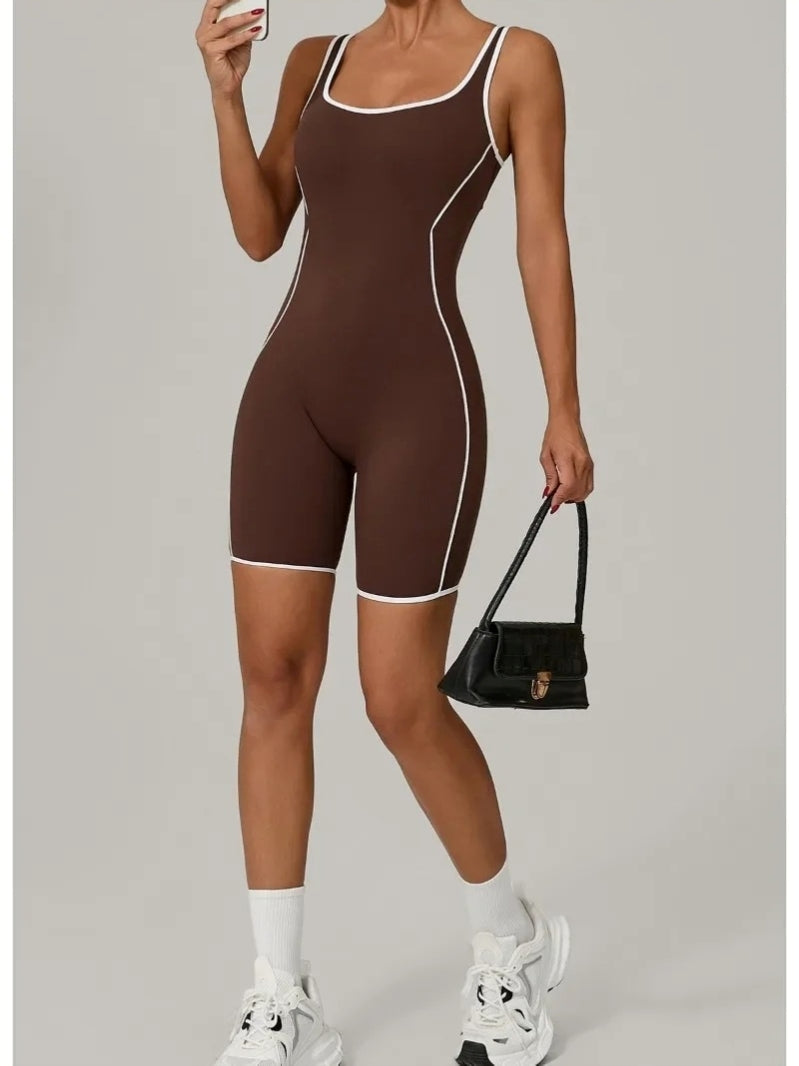 CombiShort marron gainante pour séance de musculation