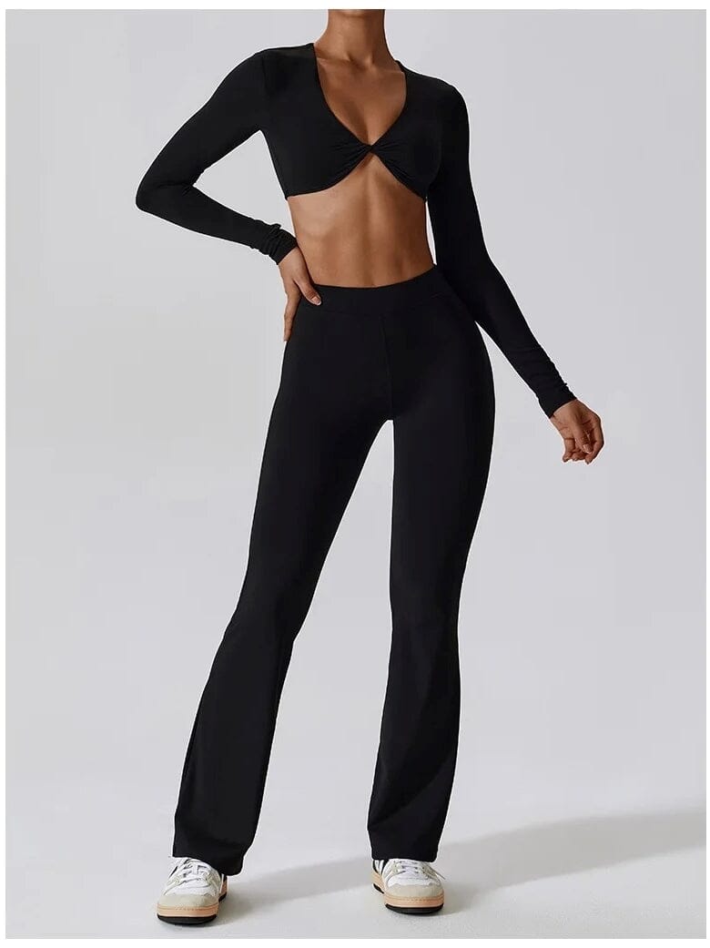 Crop Top Manches Longues Soutien-Gorge Crop Top Ultime Legging 