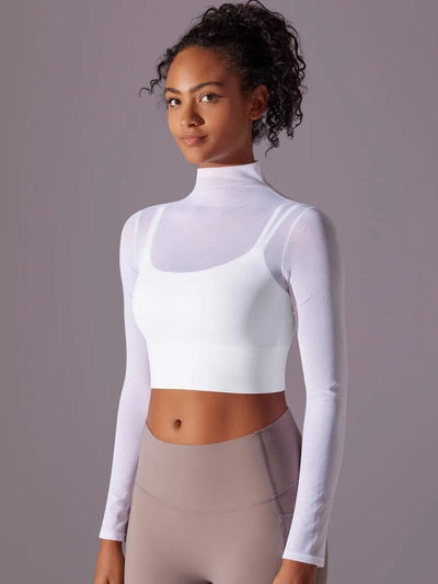 Crop Top Sport Respirant Maille Manches Longues Ultime Legging 