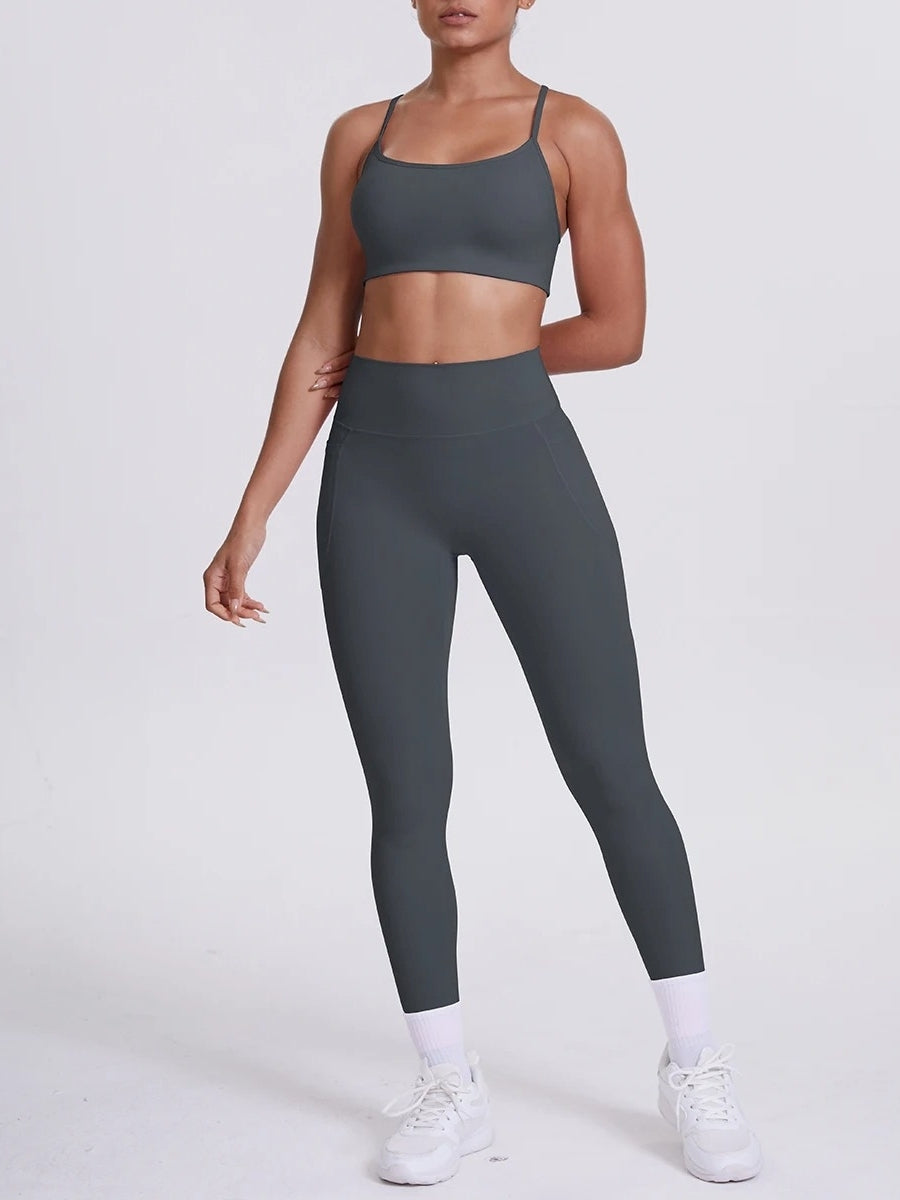 Ensemble Sport Sculptant Gris foncé