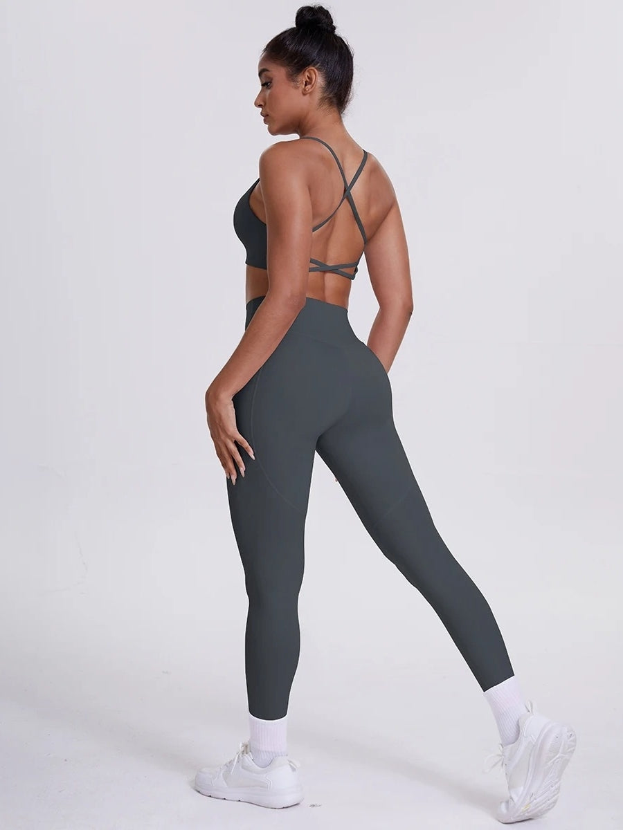 Ensemble Sport Sculptant Gris foncé