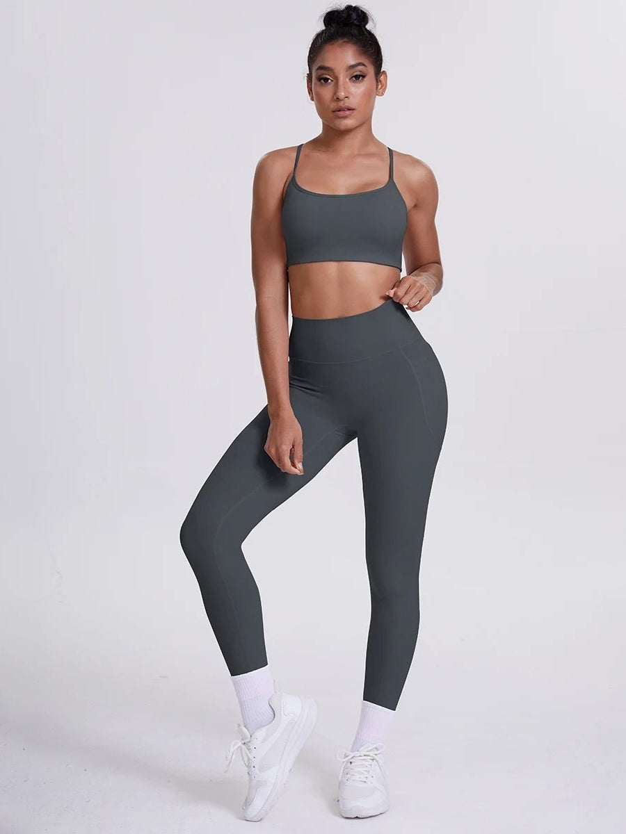 Ensemble Sport Sculptant Gris foncé