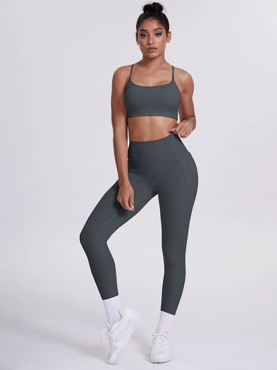Ensemble Sport Sculptant Gris foncé