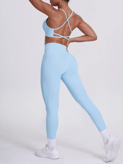 Ensemble Sport Sculptant Bleu ciel