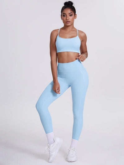 Ensemble Sport Sculptant Bleu ciel