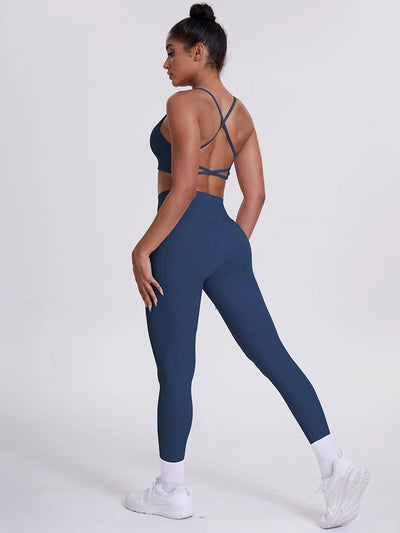 Ensemble Sport Sculptant Bleu