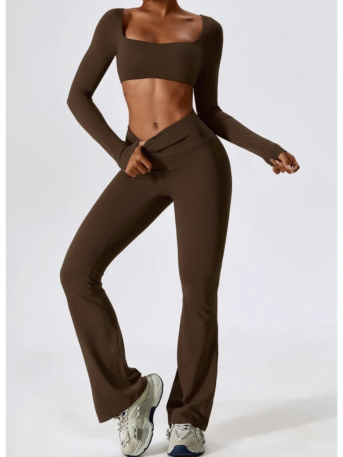 Ensemble Sport Legging Évasé Push Up Ensemble Sport Ultime Legging S Marron 