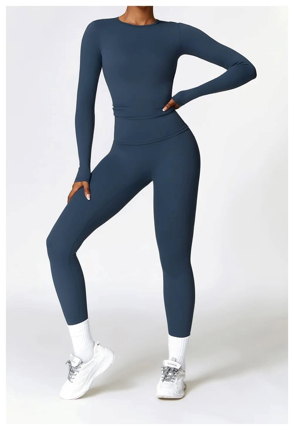 Ensemble Sport Legging T-Shirt Manches Longues - DynamoDiva Ensemble Sport Ultime Legging S Bleu 