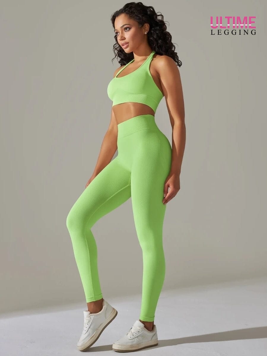 Ensemble Sport Seconde Peau Sans Couture - Ultime-Legging Ensemble Sport Ultime Legging S Vert clair 