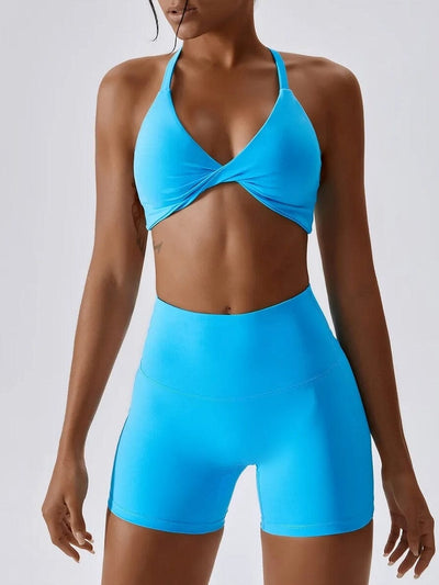 Ensemble Sport Short et Soutien-Gorge - NixFit Ensemble Sport Ultime Legging S Bleu ciel 