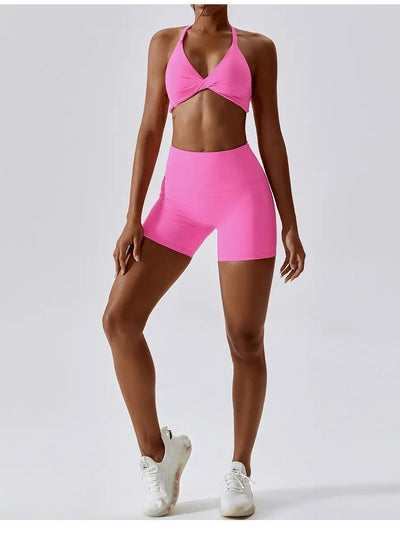 Ensemble Sport Short et Soutien-Gorge - NixFit Ensemble Sport Ultime Legging S Rose 