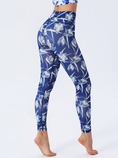 Legging Bleu Fleuri