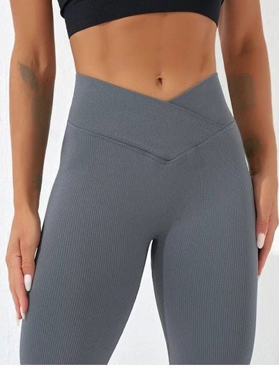 Legging Évasé Côtelé Taille Croisée Push Up Leggings Ultime Legging 