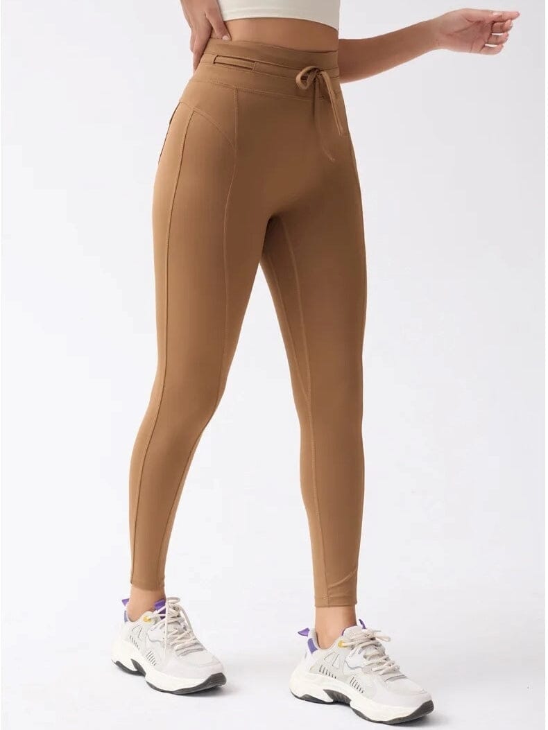 Legging Extensible Fitness Taille Haute Leggings Ultime Legging S Marron 