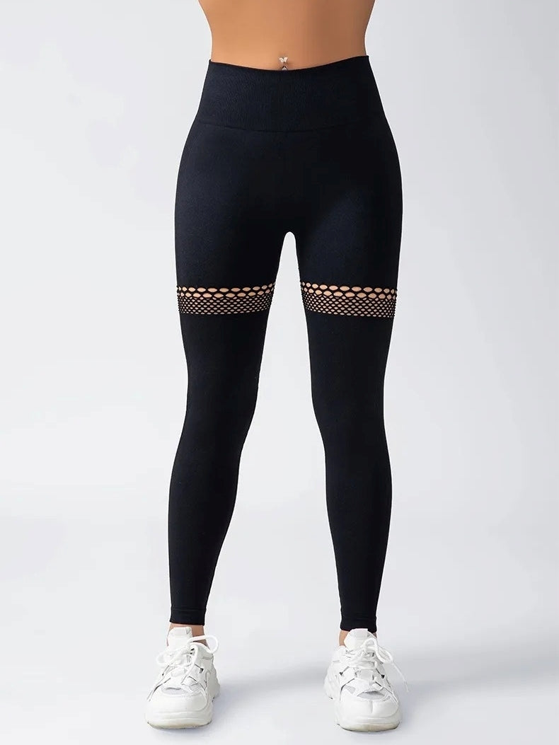 Legging Musculation Maille – Affinant, Sculptant Noir vue de face