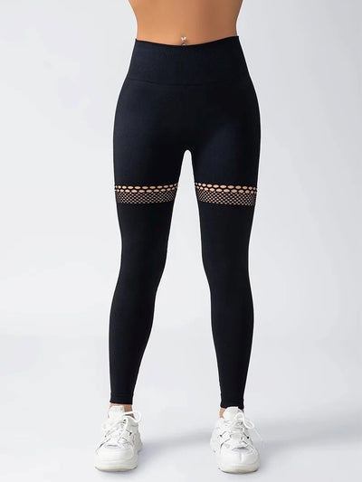 Legging Musculation Maille – Affinant, Sculptant Noir vue de face