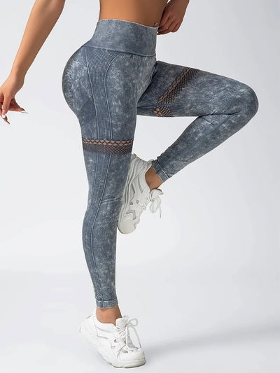 Legging Musculation Maille – Affinant, Sculptant Bleu vue de profil