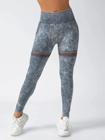 Legging Musculation Maille – Affinant, Sculptant Bleu vue de face
