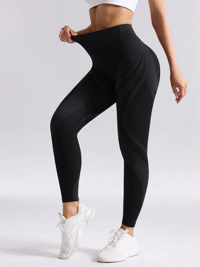 Legging Push Up 3D Sculptant - Sans Couture et Taille Haute - Noir