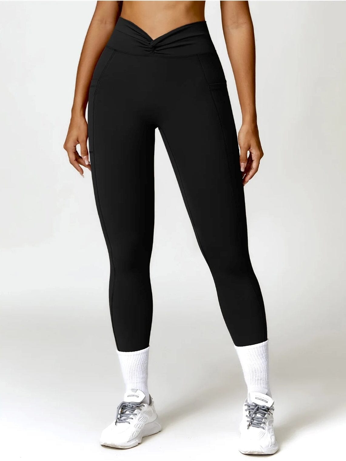 Legging Sport Ceinture Plissée - Tendance 2024 Leggings Ultime Legging S Noir 