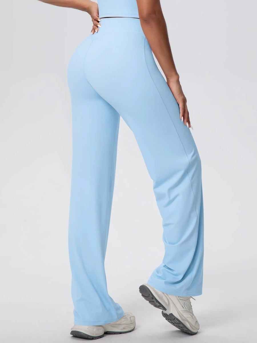 Legging Évasé Femme Taille Haute - Pantalon Flare Extensible Avec Poches, Look Habillé Yoga Bureau Fitness