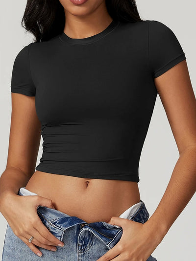 T-Shirt Sport Femme Moulant Manches Courtes - Suprem 