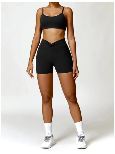 Short Sport Moulant Ceinture Plissée - Tendance 2024 Shorts Ultime Legging 