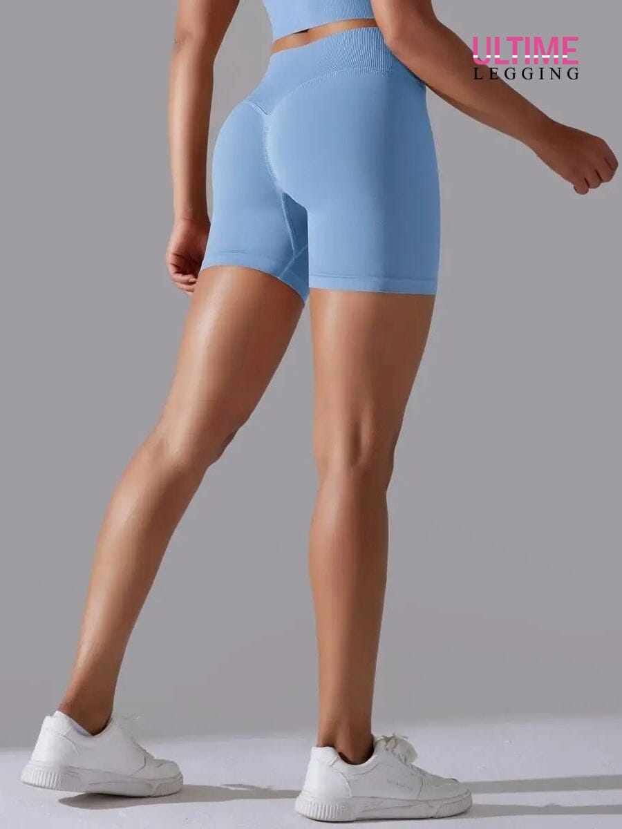 Short Sport Taille Haute Gainant - Ultime-Legging Shorts Ultime Legging S Bleu ciel 