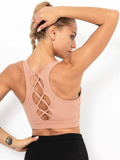 Brassière Sport Dos Nageur Soutien-gorge sport Ultime Legging : Legging Femme | Vêtements de Sport S Rose 