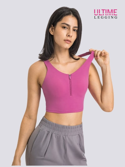 Brassière Sport Fermeture Éclair - Ultime-Legging Brassière Ultime Legging XS Rose 
