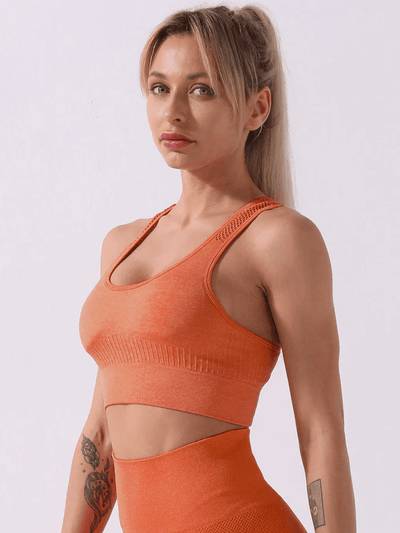 Brassière Sport Sans Couture Brassière Ultime Legging : Legging Femme | Vêtements de Sport S Orange 