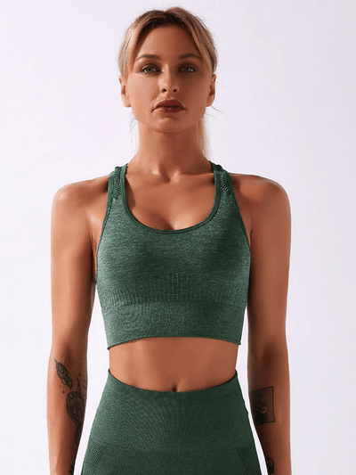 Brassière Sport Sans Couture Brassière Ultime Legging : Legging Femme | Vêtements de Sport S Vert 