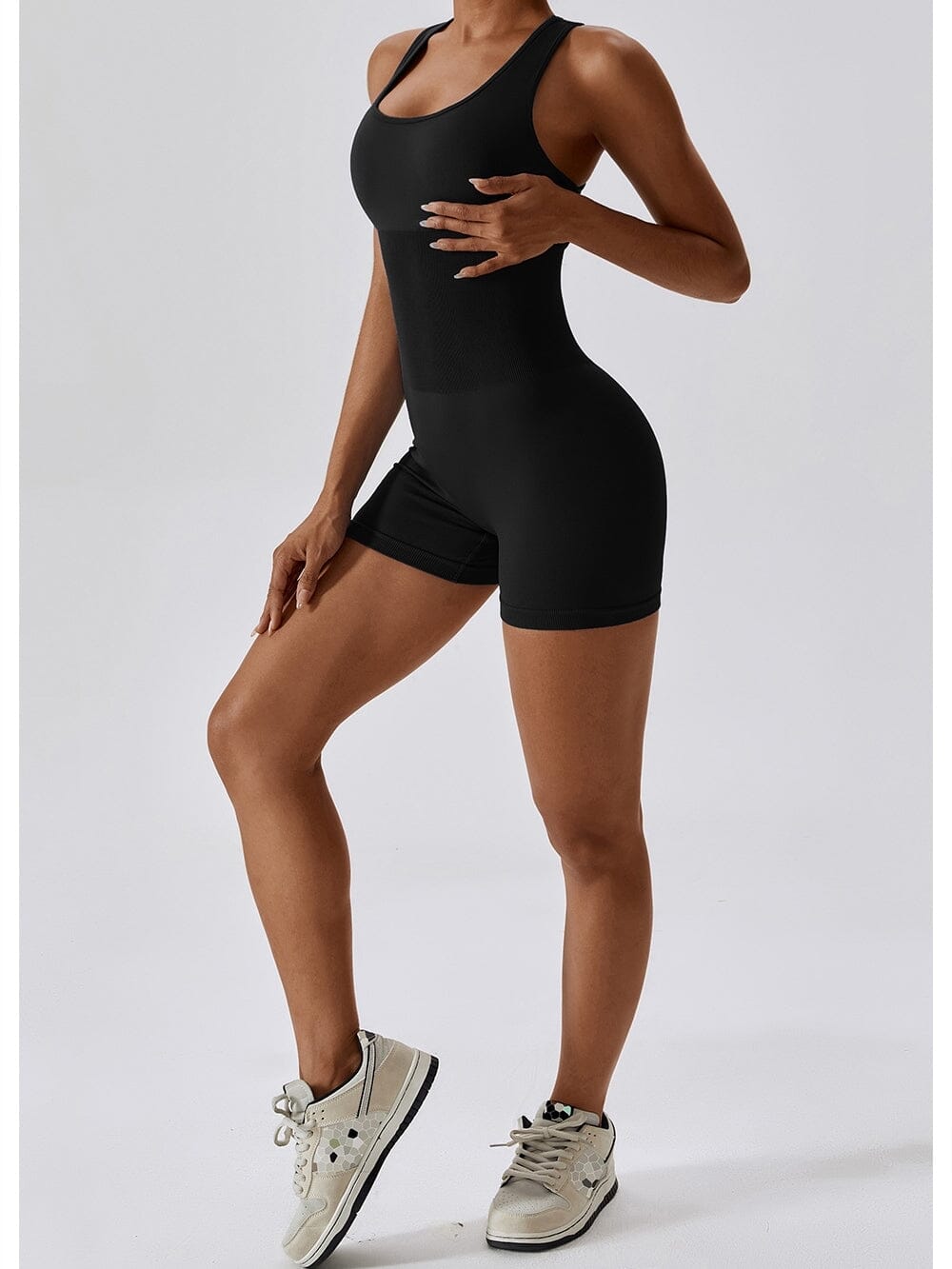 Combinaison Short Saharien Femme Combi-Shorts Basma Purple Flower