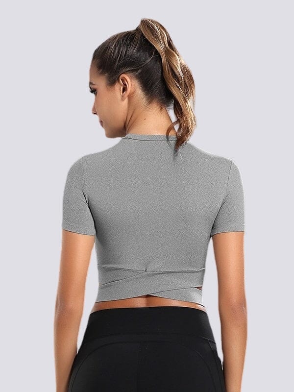 Crop Top Sport Moulant Manches Courtes Crop Top Ultime Legging 