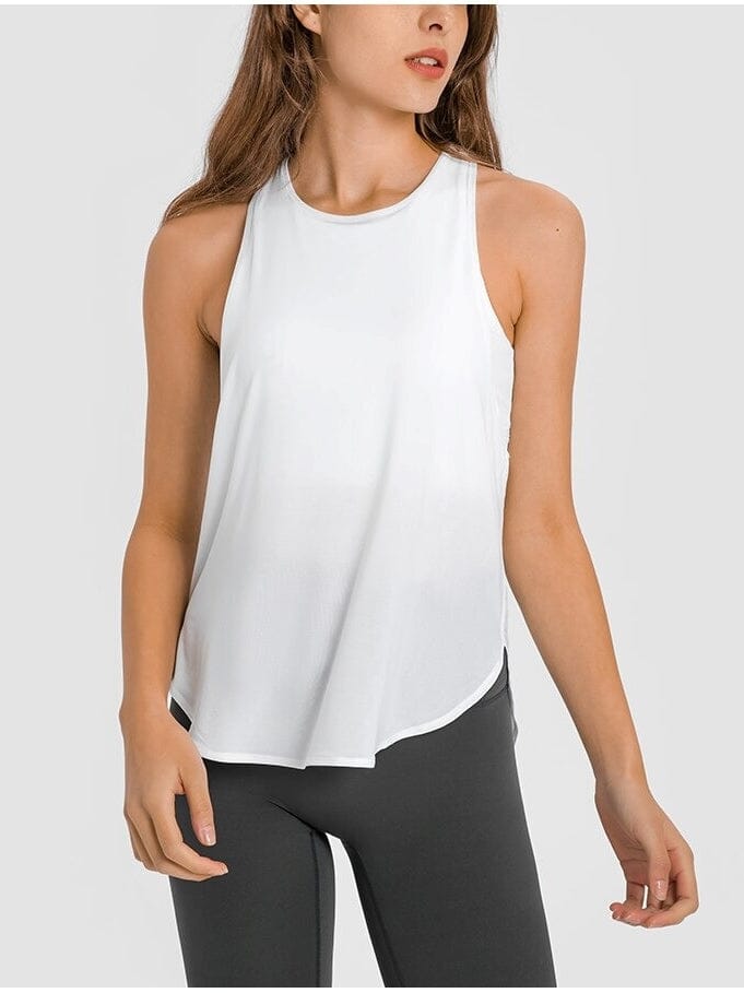 Débardeur Sport Dos Ouvert T-Shirt Ultime Legging : Legging Femme | Vêtements de Sport XS Blanc 