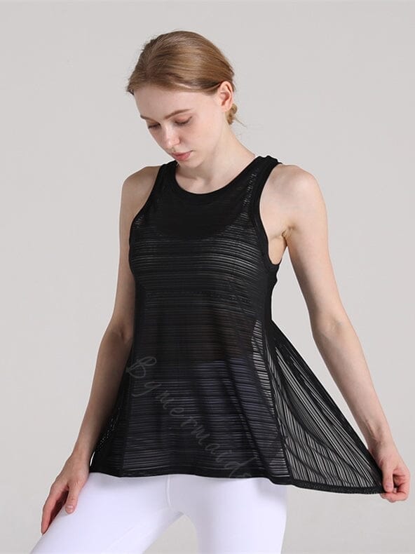 Débardeur Sport Transparent T-Shirt Ultime Legging S Noir 
