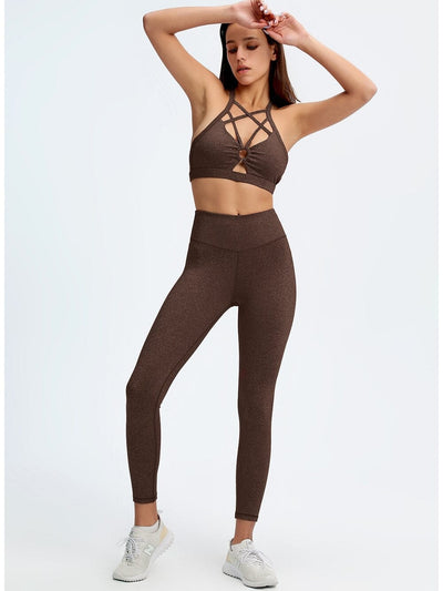 Ensemble Fitness, Legging et Soutien-Gorge Ensemble Sport Ultime Legging S Marron 