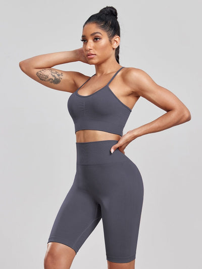 Ensemble Push Up, Sport Short Long Ensemble Sport Ultime Legging S Gris 