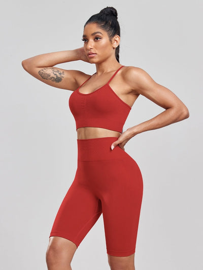 Ensemble Push Up, Sport Short Long Ensemble Sport Ultime Legging S Rouge 