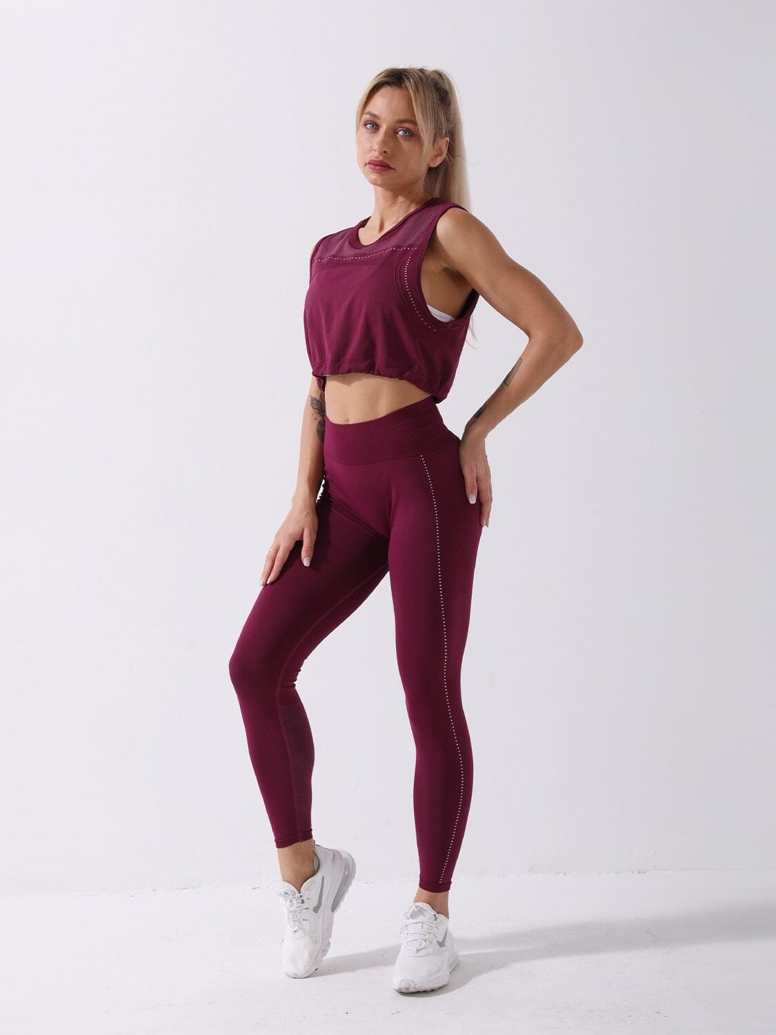 Ensemble Sport 2 pièces Legging et Top Ensemble Sport Ultime Legging S Bordeaux 